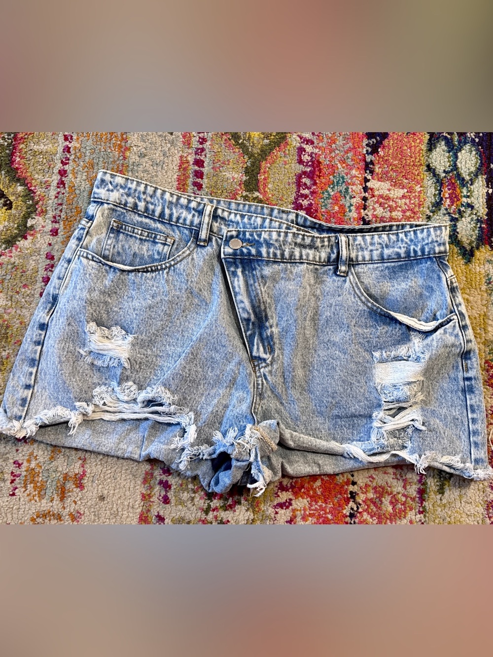 Distressed Light Blue Denim Women’s Shorts